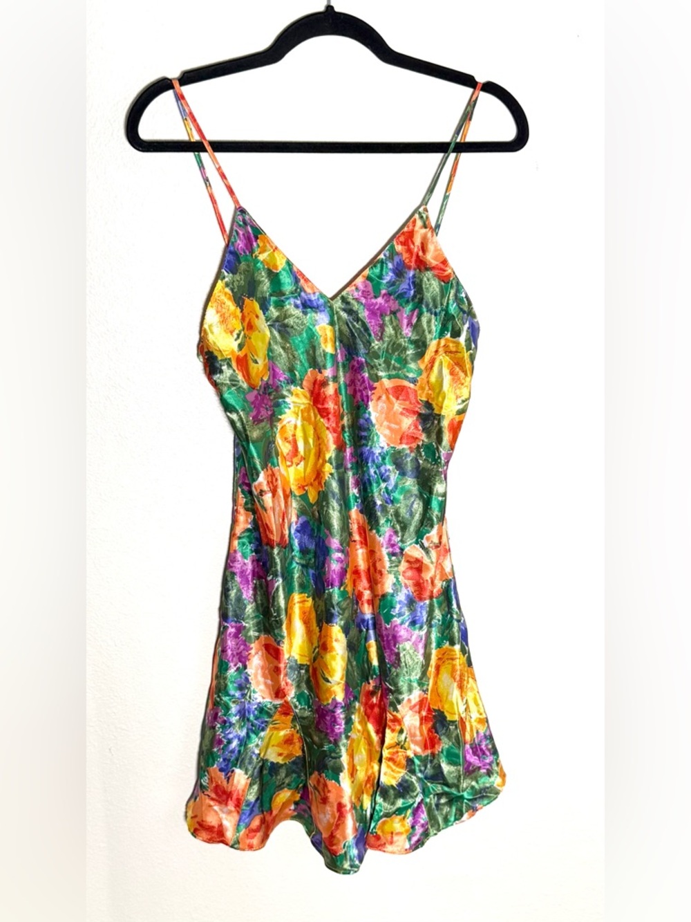 vintage Victoria's Secret floral satin slip dress